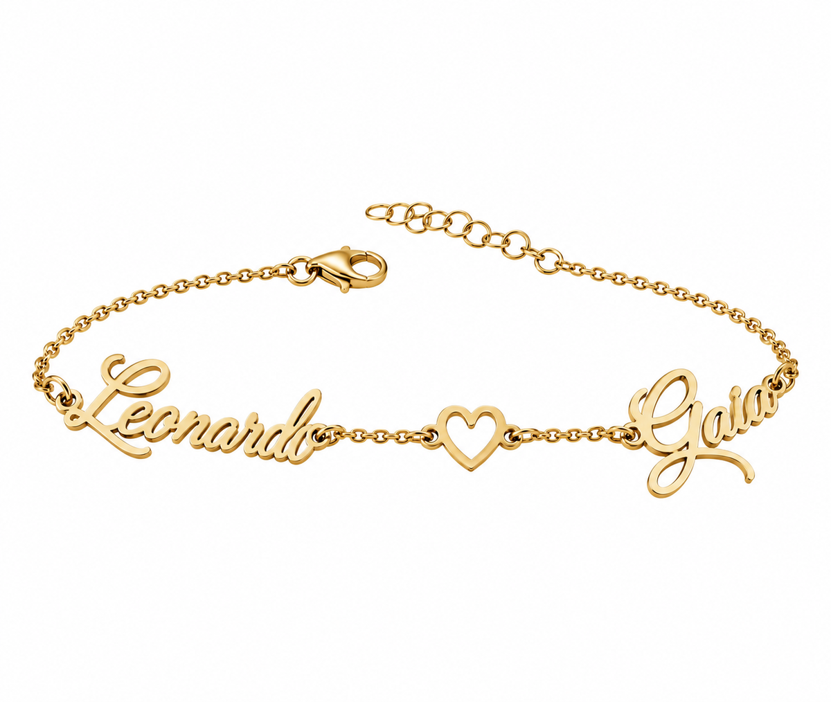 Bracciale con Nomi Personalizzati e Cuore