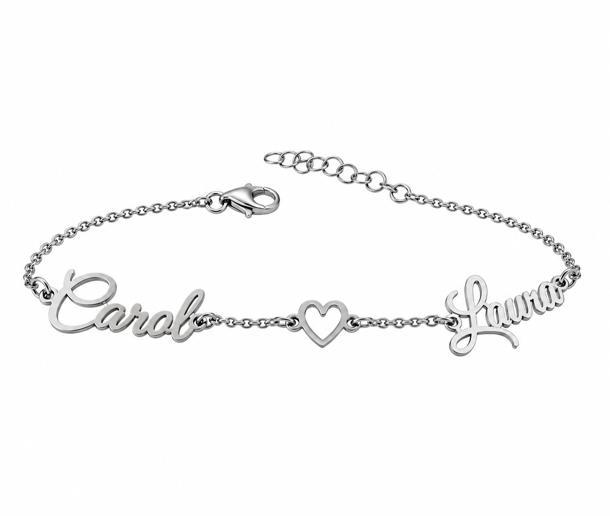 Bracciale con Nomi Personalizzati e Cuore