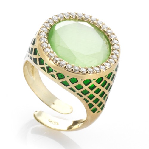 anello colors verde e swarosky